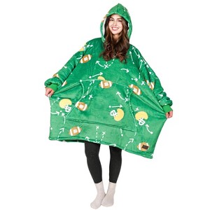 Tirrinia Wearable Blanket Oversized Hoodie for Adults, Patterns Sweatshirt Blanket, as Warm & Funny Gifts for Men Women Girlfriend - 1 of 4