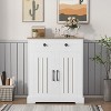 Coucheta Kitchen Storage Cabinet, Buffet Cabinet with Storage, Coffee Bar with 2 Drawers and 2 Doors, Floor Sideboard Buffet for Living Room(white) - 4 of 4