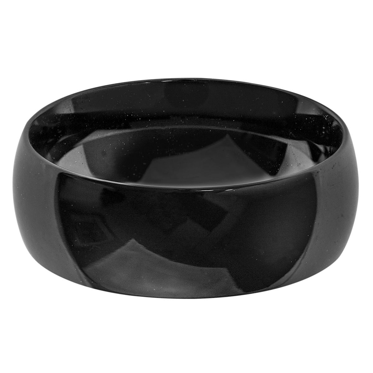 West Coast Jewelry Men's Polished Domed Black Plated Steel Band Ring (8mm) - thumbnail 2