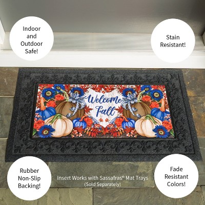 Welcome Fall Multicolor Rubber Outdoor Doormat