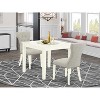 Modern 3-Piece Kitchen Dining Set - Table & 2 Parsons Chairs - Linen White Finish - 2 of 4