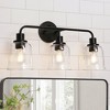 LNC Morrisave 22.8-in 3-Light Bell Modern/Contemporary Bathroom Vanity Lights ,Clear Glass Shade, Gold/Black - 2 of 4