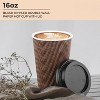 Attop 85 SET Pack 16 oz Disposable Insulated Ripple Coffee Cups, Double-Walled To go Cups with Lids Drinking Paper Cups for Hot Drinks - 2 of 4