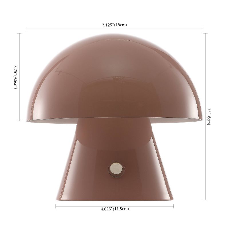 7" Porcini Contemporary Bohemian Rechargeable/Cordless Iron Integrated LED Mushroom Table Lamp - JONATHAN YFeb, 4 of 13