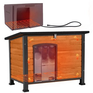 Aivituvin 33.5"L/43.3"L Heated Outdoor Dog House| Removable Liner and Heating Pad-AIR73/74/75/76-IN-HP - 1 of 4