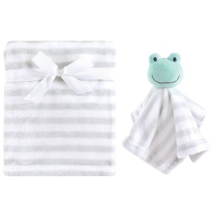 Hudson Baby Infant Plush Blanket with Security Blanket, Gray, One Size - 1 of 3