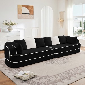 KTMBDW Boneless Couch with Chaise, Comfy Cloud Modular Sofa Teddy Foam Sectional Couches for Living Room, No Assembly Required - 1 of 4