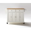 HomeStock  Full Size Wood Top Rolling Kitchen Island Storage Cart, Microwave Stand, Spice Rack, White - 2 of 4