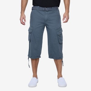 X RAY Men's Belted 18" Inseam Below Knee Long Cargo Solid Shorts - 1 of 4