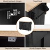 LunaLulinlk 51.2"W Geometric Twill Stripe Textured Design Kitchen Island with Drop Leaf, Farmhouse Kitchen Island on Wheels with Internal Storage Rack - 2 of 4