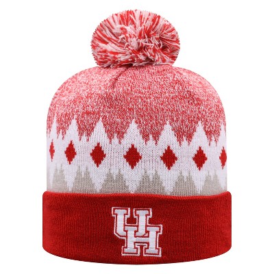NCAA Houston Cougars Men's Jagged Knit Cuffed Beanie with Pom