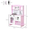 Kids Play Kitchen Set with Realistic Sound Effects, Stove Lights, Water Dispenser and Storage for Toddlers Girls Boys 3-6 Years Old, Pink - 3 of 4