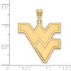 Black Bow Jewelry 10k Yellow Gold West Virginia Mountaineers NCAA Extra Large Pendant - 3 of 4