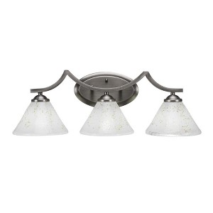 Toltec Lighting Zilo 3 - Light Vanity in  Graphite with 7" Gold Ice Shade - 1 of 1