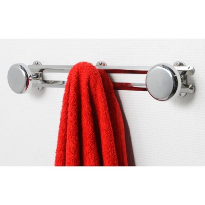 Chrome Wall-Mounted 3-Hook Coat and Towel Rack