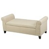 Fabric Upholstered Storage Ottoman,Modern Multifunctional Shoe Bench,Armchair Rolled Arms Foot Rest With Storage-Cuddlewood - 3 of 4