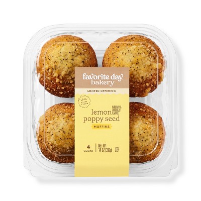 Lemon Poppy Seed Muffins - 14oz/4ct - Favorite Day™