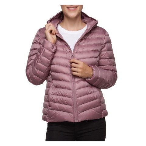 Rokka&Rolla Women's Ultra-Light Real Down Packable Puffer Jacket-Nostalgia Rose, size XX Large