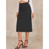 INSPIRE CHIC Women's High Waist Stretchy Rib Knit Slit Hem Pencil Bodycon Sweater Skirt - 2 of 4