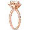 Pompeii3 2 Ct Morganite & Diamond Cushion Halo Engagement Ring 14k Rose Gold - 2 of 4