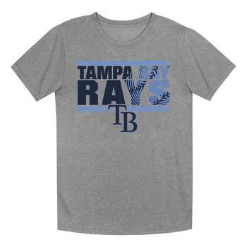 MLB Tampa Bay Rays Boys' Gray Poly T-Shirt