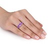 EVERLY JEWELRY  |   Sterling Silver 2 7/8 CT TGW Amethyst 3 Stone Ring - image 4 of 4