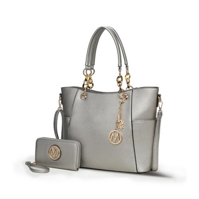 MKF Collection Bonita Vegan Leather Women’s Tote Bag with matching Wallet by Mia K- 2 pieces