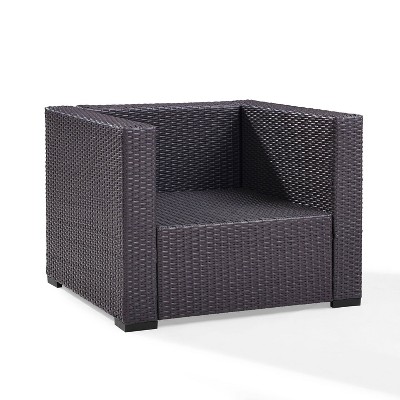 Mocha Brown Outdoor Wicker Armchair with Cushions