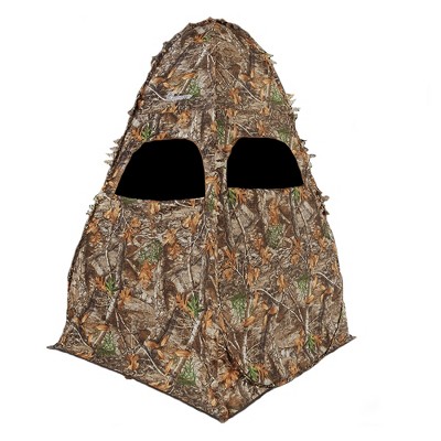 Ameristep AMEBL1006 1 Person Heavy Duty Mossy Oak 78-Inch Camouflage Outhouse Hunting Blind with 4 Zippered Windows