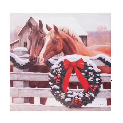 Gallerie II Christmas Horse Farm Light-Up LED Wall Art