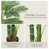 coucheta 4FT Artificial Golden Cane Palm Tree, Pre Potted Tropical Palm Tree Uv Resistant Fake Plant for Home Decor Office House Ourdoor Indoor,2pack - 3 of 4