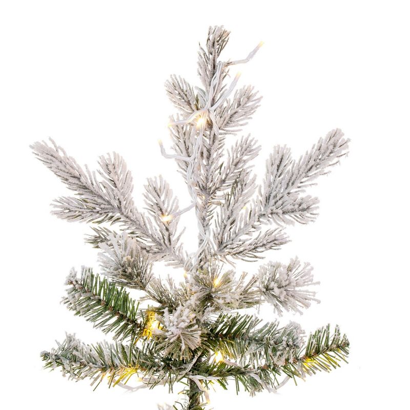 Vickerman Flocked Slim Kiana Artificial Christmas Tree, 3mm LED Color Changing Lights, 2 of 8