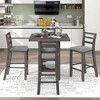 CAVINAS Dining Table Set for 4  Wooden Counter Height Dining Set with 4 Chairs and Storage Shelving for Kitchen - 2 of 4