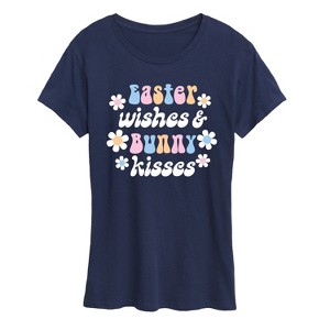 Women's - Instant Message - Easter Wishes And Bunny Kisses Short Sleeve Graphic T-Shirt - 1 of 4