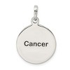 Black Bow Jewelry Sterling Silver Cancer the Crab Zodiac Embossed Circle Pendant - 3 of 4