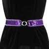 Allegra K Women's Halloween Skinny Stretchy Waist Belts Sequins Decor Slim Elastic Belts 2 Pcs - 3 of 4