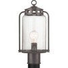 Progress Lighting Botta 1-Light Outdoor Post Lantern, Antique Bronze, Seeded Glass Shade - 4 of 4