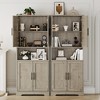 70 Inch Tall Kitchen Pantry Cabinet, Freestanding Storage Cabinet with 4 Doors and Adjustable Shelves, Utility Hutch Cupboard - 2 of 4