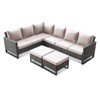 Buenhomino 5 Pieces Outdoor Patio Furniture Sets, Outdoor L Shaped Sectional Sofa Set, All Weather Patio Conversation Set with Cushion and Ottoman - 2 of 4