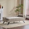 Christopher Knight Home Clementine Mid-Century Modern Upholstered Chaise Lounge with Rolled Accent Pillow - 2 of 4