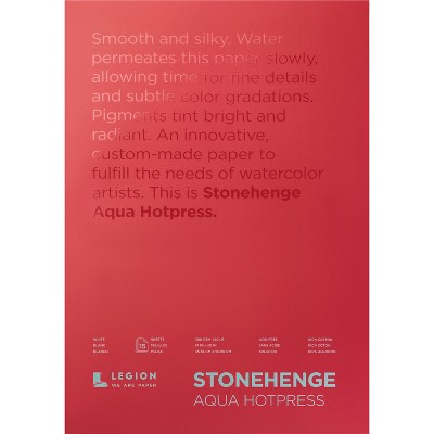 Stonehenge Aqua Block Hotpress Pad 12"X16" 15 Sheets/Pkg-White 140lb