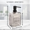 Evideco French Home Goods Vintage-Style Glass Soap Dispenser with PURE SOAP Design - 18 fl oz, Sturdy Pump for Hand Soap or Lotion - 4 of 4