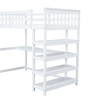 CAVINAS Twin Size Loft Bed with Desk Modern Pine Bed Frame with 4-layer Storage Shelf and Ladder for Bedroom - 3 of 4