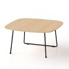 Sapphtopaz Modern Coffee Table with Oak Veneer Durable End Table with Carbon Steel Table Legs Small Coffee Bar for Living Room,Apartment,Wood - 2 of 4