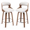 Bar Stools Set of 2, Barstools with SturdyWood Legs, Saddle Seat Counter HeightBar Stools for Kitchen Counter, Bar,24 Inch Farmhouse CounterStools - 2 of 4