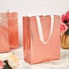 Sparkle and Bash 20 Pack Glossy Reusable Grocery Tote Bag, Gift Bags for Birthday and Wedding Party, Rose Gold, 13.2x10x4 in - 2 of 4