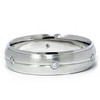 Pompeii3 Mens 14K White Gold Brushed Diamond Wedding Band Ring - 4 of 4