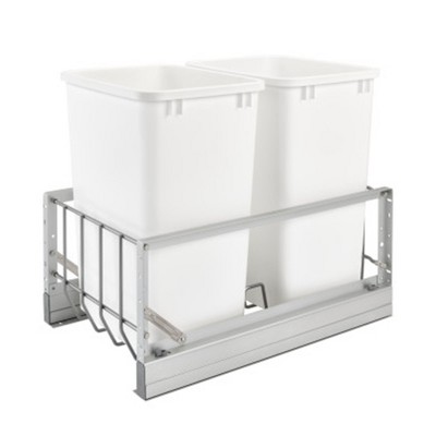Rev-A-Shelf 5349 Series Double Pull-Out Cabinet Waste Container Trash Can with Soft Close