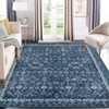 Vintage Area Rug 5x7 Floral Stain Resistant Washable Rug for Living Room Soft Low-Pile Carpet Non-Shedding Throw Rug Foldable Non-Slip Backing Rug - 4 of 4