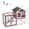 Wooden Rabbit Hutch with Waterproof Roof and Run,Outdoor Indoor Bunny Cage with Ramp and Removable Tray for 1 or 2 Rabbits - LAOTIES - 3 of 4